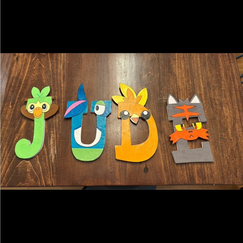 Wooden Pokémon Letter Art